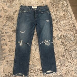 Women's Distressed Blue Jeans